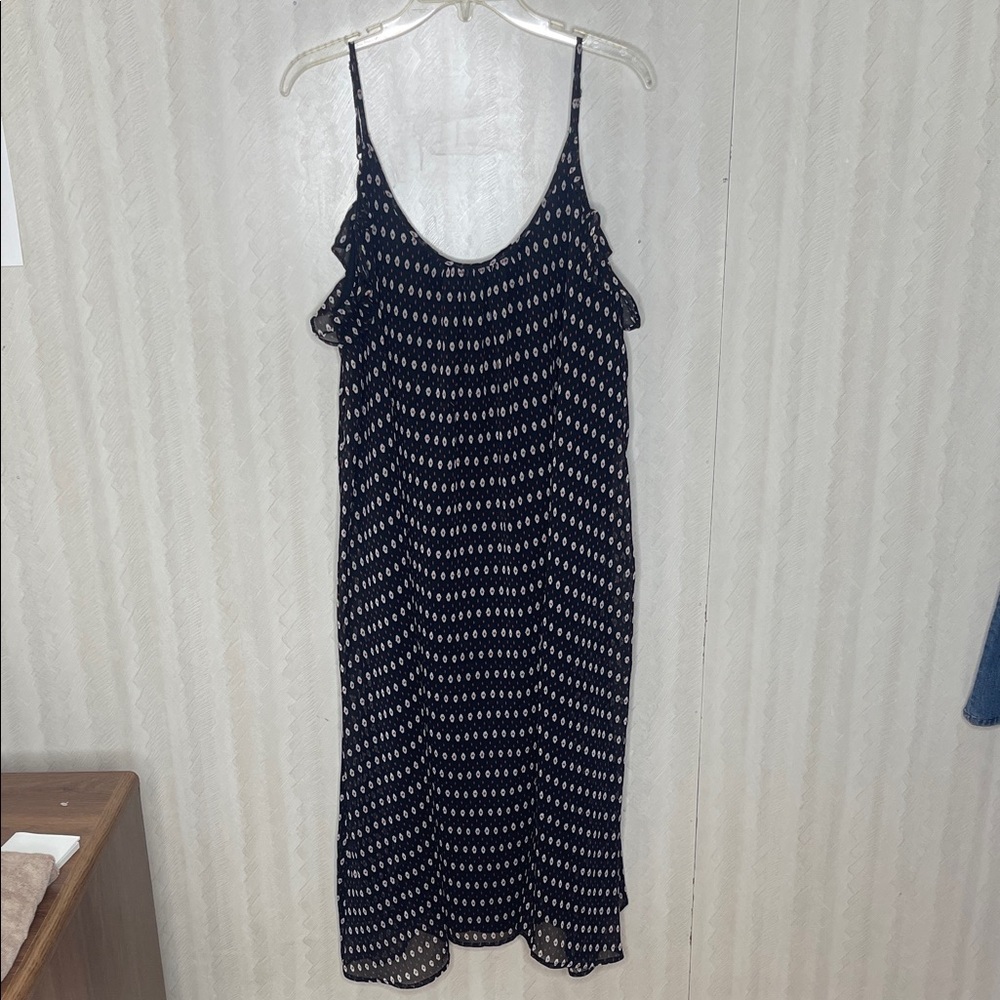 ❤️ WHO WHAT WEAR ruffle trim abstract floral Midi Dress Size XXL - Picture 4 of 9